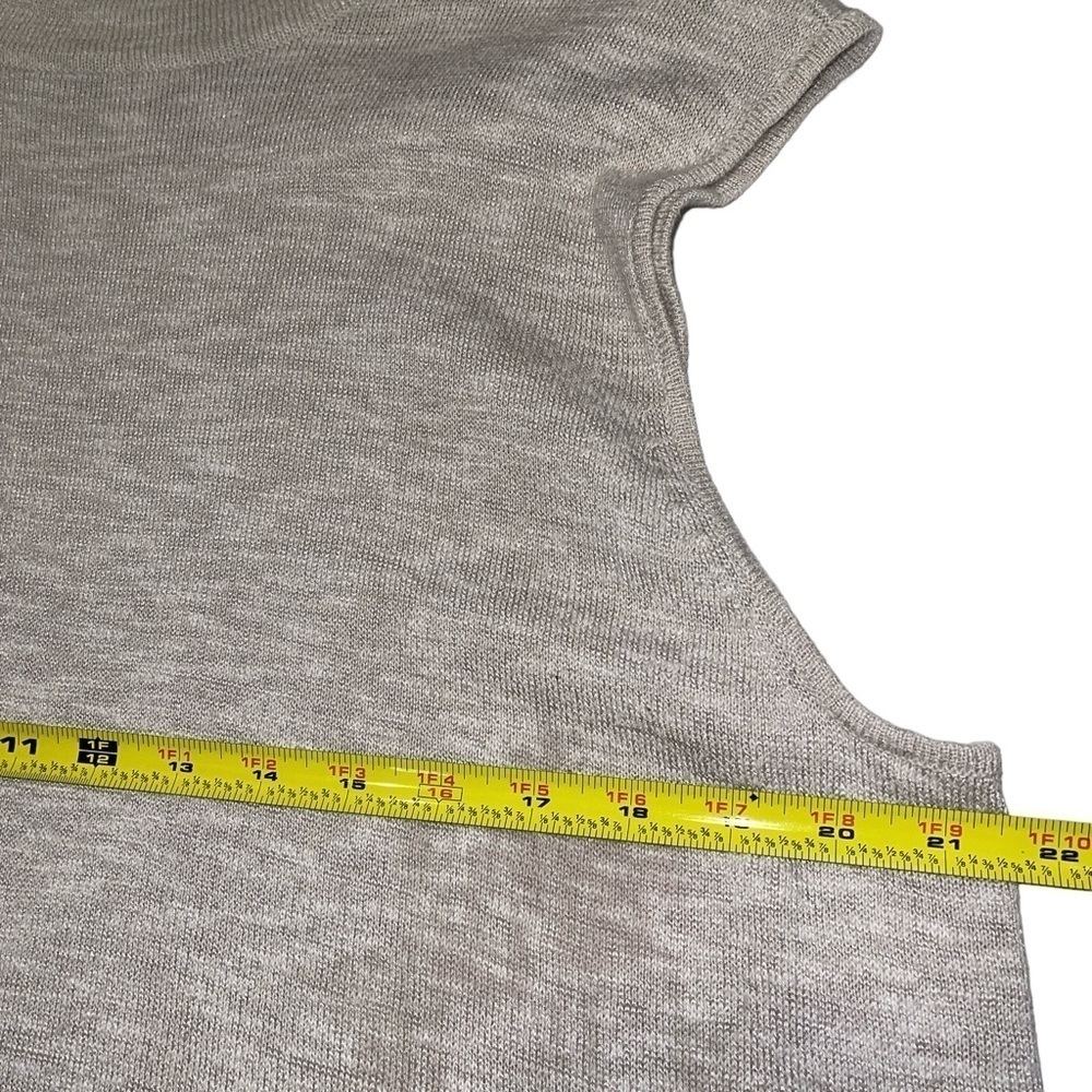 Nic + Zoe Women's Mock Neck Top Size L/XL Tan Sleeveless Knit Casual Rayon Linen - Picture 4 of 6